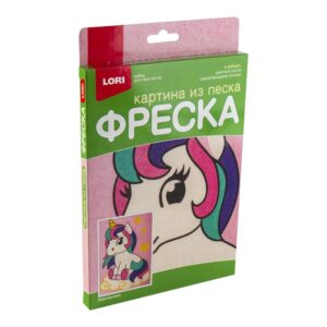 Пз/ф-017 Фреска. Картина из песка "Единорожка"