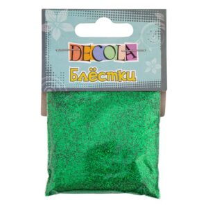 Decola Блестки декоративные, размер 0,3 мм, 20 г, цвет зеленый